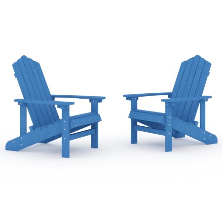 Sedie da Giardino Adirondack 2 pz in HDPE Blu Acqua