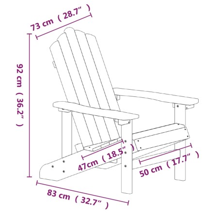 Sedie da Giardino Adirondack 2 pz in HDPE Blu Acqua