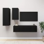 Set di Mobili Porta TV 4 pz Nero in Legno Multistrato