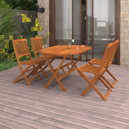 Set da Pranzo da Giardino 5 pz in Legno Massello di Acacia