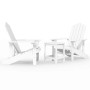 Sedie da Giardino con Tavolo Adirondack in HDPE Bianco