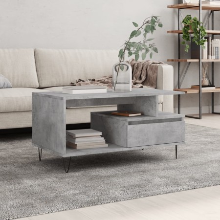 Tavolino Salotto Grigio Cemento 90x49x45 cm Legno Multistrato