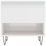 Tavolino Bianco Lucido 50x46x50 cm in Legno Multistrato