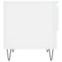 Tavolino Bianco Lucido 50x46x50 cm in Legno Multistrato