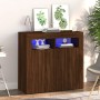 Credenza con Luci LED Rovere Marrone 80x35x75 cm