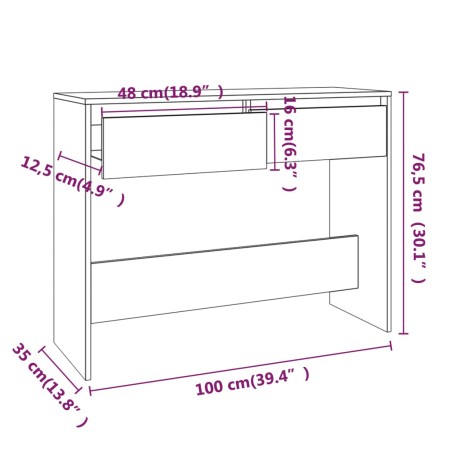 Tavolo Consolle Grigio Cemento 100x35x76,5 cm in Truciolato