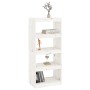 Libreria/Divisorio Bianco 60x30x135,5 cm Legno Massello di Pino