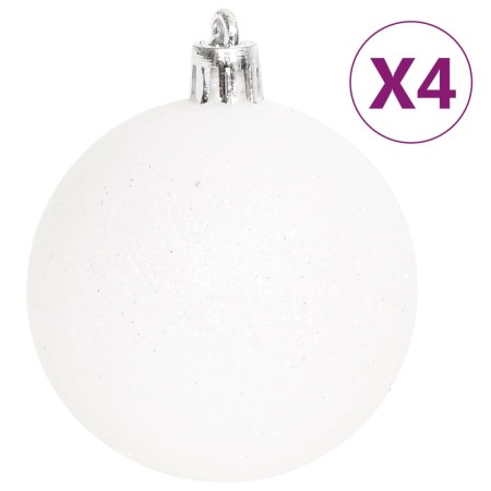 Set Addobbi di Natale 70 pz Argento e Bianco