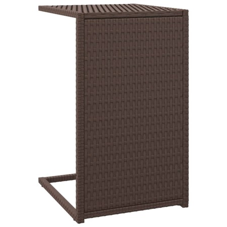 Tavolino a C Marrone 40x35x60 cm in Polyrattan