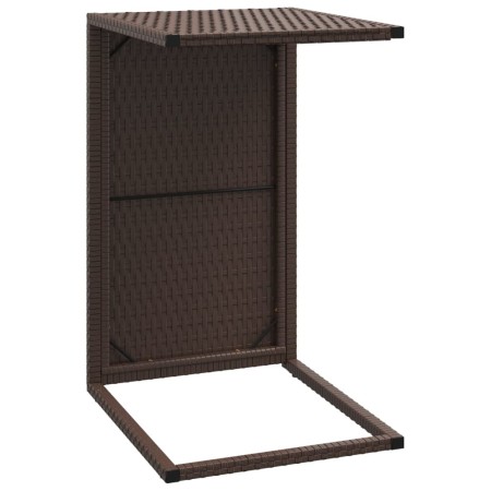 Tavolino a C Marrone 40x35x60 cm in Polyrattan