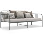 Divano Letto Grigio in Metallo 90x200 cm