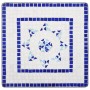 Tavolino da Bistrot con Mosaico Blu e Bianco 60 cm in Ceramica
