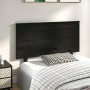 Testiera per Letto Nera 124x6x82,5 cm in Legno Massello di Pino