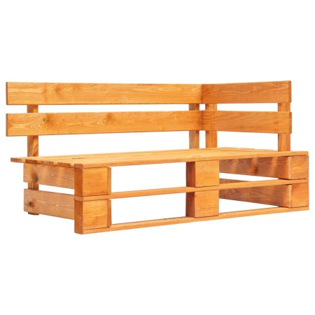 Panca Angolare da Giardino su Pallet in Legno Miele