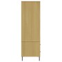 Armadio Gambe Metallo Marrone 90x55x172,5cm Legno Massello OSLO