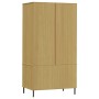 Armadio Gambe Metallo Marrone 90x55x172,5cm Legno Massello OSLO