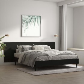 Testiera per Letto Nera 240x1,5x80 cm in Legno Ingegnerizzato