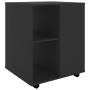 Mobiletto con Ruote Nero 60x53x72 cm in Legno Multistrato