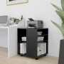 Mobiletto con Ruote Nero 60x53x72 cm in Legno Multistrato