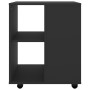 Mobiletto con Ruote Nero 60x53x72 cm in Legno Multistrato