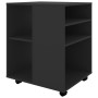 Mobiletto con Ruote Nero 60x53x72 cm in Legno Multistrato