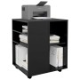 Mobiletto con Ruote Nero 60x53x72 cm in Legno Multistrato