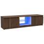 Mobile Porta TV con Luci LED Rovere Marrone 120x30x35,5 cm