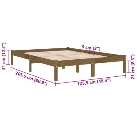 Giroletto Marrone Miele in Legno Massello di Pino 120x200 cm