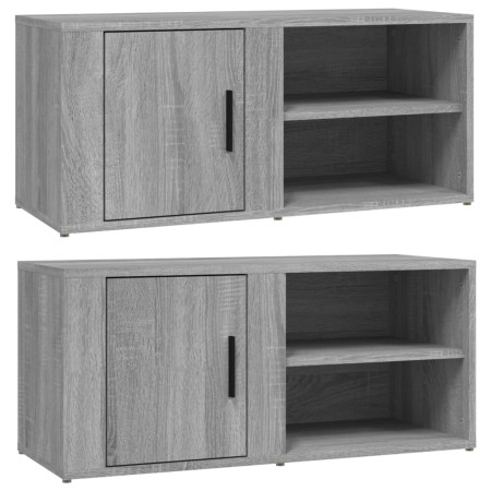 Mobili TV 2 pz Grigio Sonoma 80x31,5x36 cm Legno Multistrato