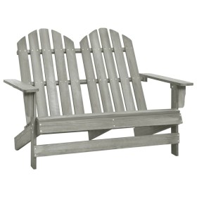 Sedia da Giardino Adirondack a 2 Posti in Legno di Abete Grigia