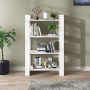 Libreria/Divisorio Bianco 80x35x125 cm Legno Massello di Pino