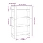 Libreria/Divisorio Bianco 80x35x125 cm Legno Massello di Pino