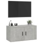 Mobile Porta TV a Parete Grigio cemento 80x34,5x40 cm