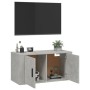 Mobile Porta TV a Parete Grigio cemento 80x34,5x40 cm