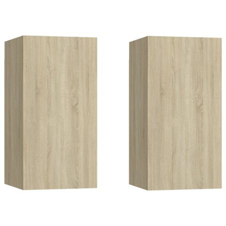 Mobili TV 2pz Rovere Sonoma 30,5x30x60 cm in Legno Multistrato