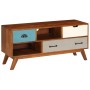 Mobile Porta TV 3 Cassetti 110x35x50cm Legno Massello di Acacia