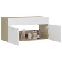 Mobile Sottolavabo Bianco Rovere Sonoma 90x38,5x46 Multistrato