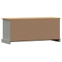 Panca Porta Scarpe Grigia VIGO 106x35x45 cm Legno Massello Pino