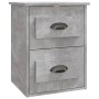 Comodini a Parete 2 pz Grigio Cemento 41,5x36x53 cm
