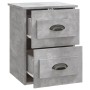 Comodini a Parete 2 pz Grigio Cemento 41,5x36x53 cm