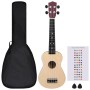 Set Ukulele Soprano con Borsa per Bambini Legno Naturale 23"