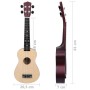 Set Ukulele Soprano con Borsa per Bambini Legno Naturale 23"