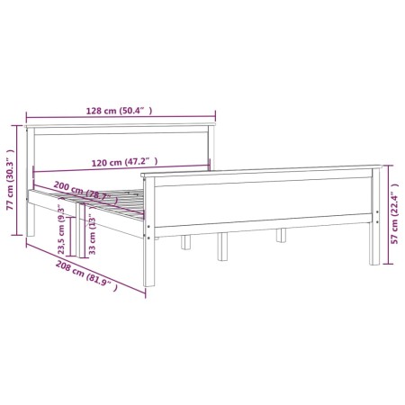 Giroletto Marrone Miele in Legno Massello di Pino 120x200 cm