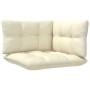Set Divani da Giardino 4 pz con Cuscini Crema Massello di Pino