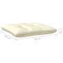 Set Divani da Giardino 4 pz con Cuscini Crema Massello di Pino