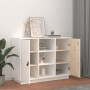 Credenza Bianca 100x40x75 cm in Legno Massello di Pino