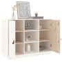 Credenza Bianca 100x40x75 cm in Legno Massello di Pino