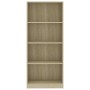 Libreria 4 Ripiani Rovere Sonoma 60x24x142 cm Legno Multistrato