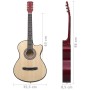 Chitarra Acustica Western con 6 Corde 38" in Legno di Tiglio