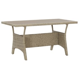 Tavolo da Giardino Grigio 120x70x66 cm in Polyrattan